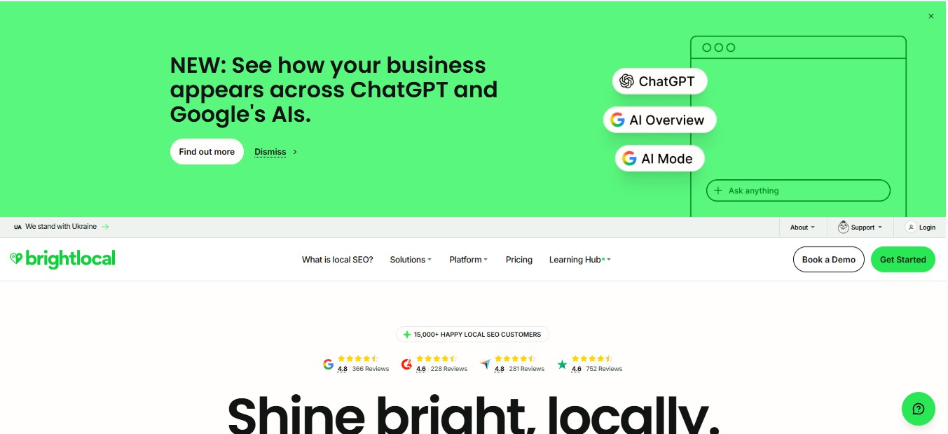 BrightLocal vs Local Falcon for Local AI Visibility