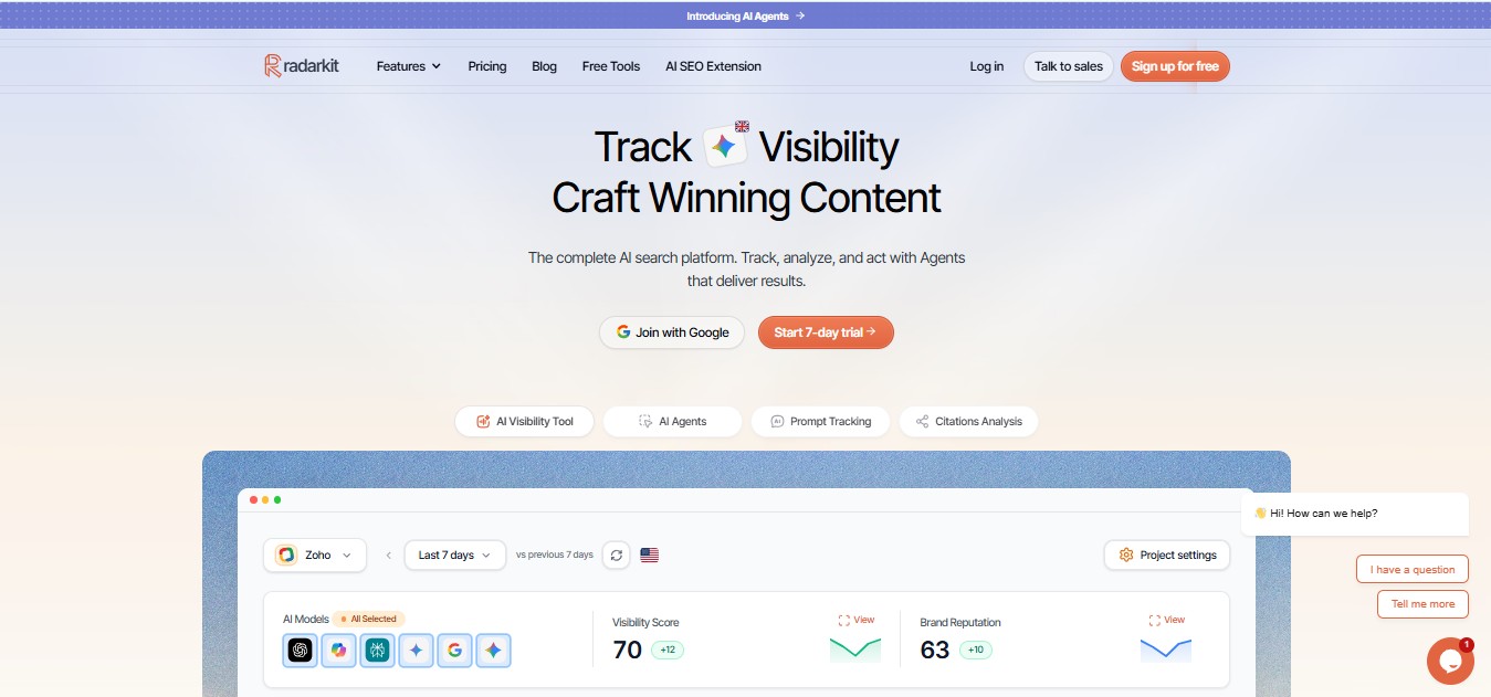 Radarkit chatgpt visibility trackers for brands